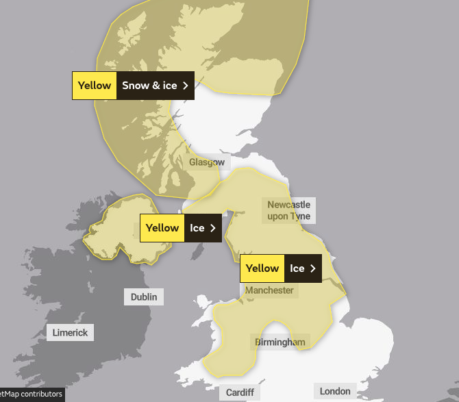 Met Office weather warning map revealed as snow hits UK The Independent